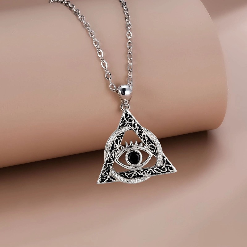 Jewelry European and American Necklace Triangle Devil’s Eye Pendant Jewelry
