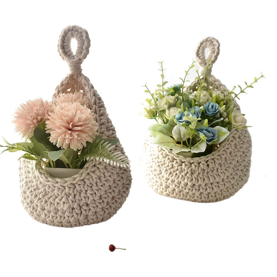 hand-woven fruit storage hanging basket woven net pocket bird's nest drop-shaped fruit storage net pocket