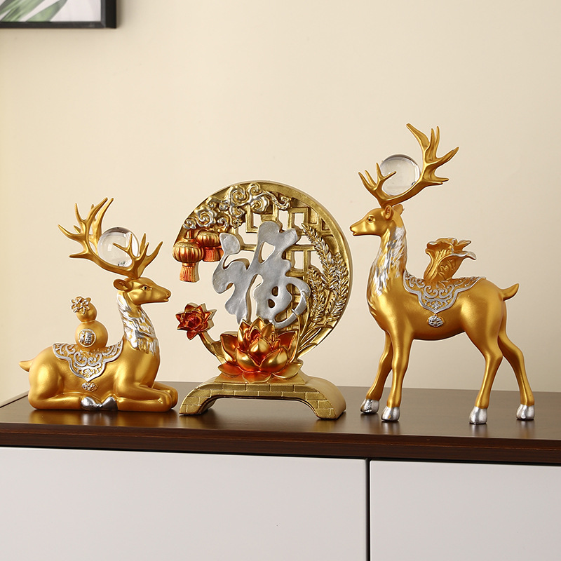 Auspicious Deer Statue: Attract Wealth & Double Blessings