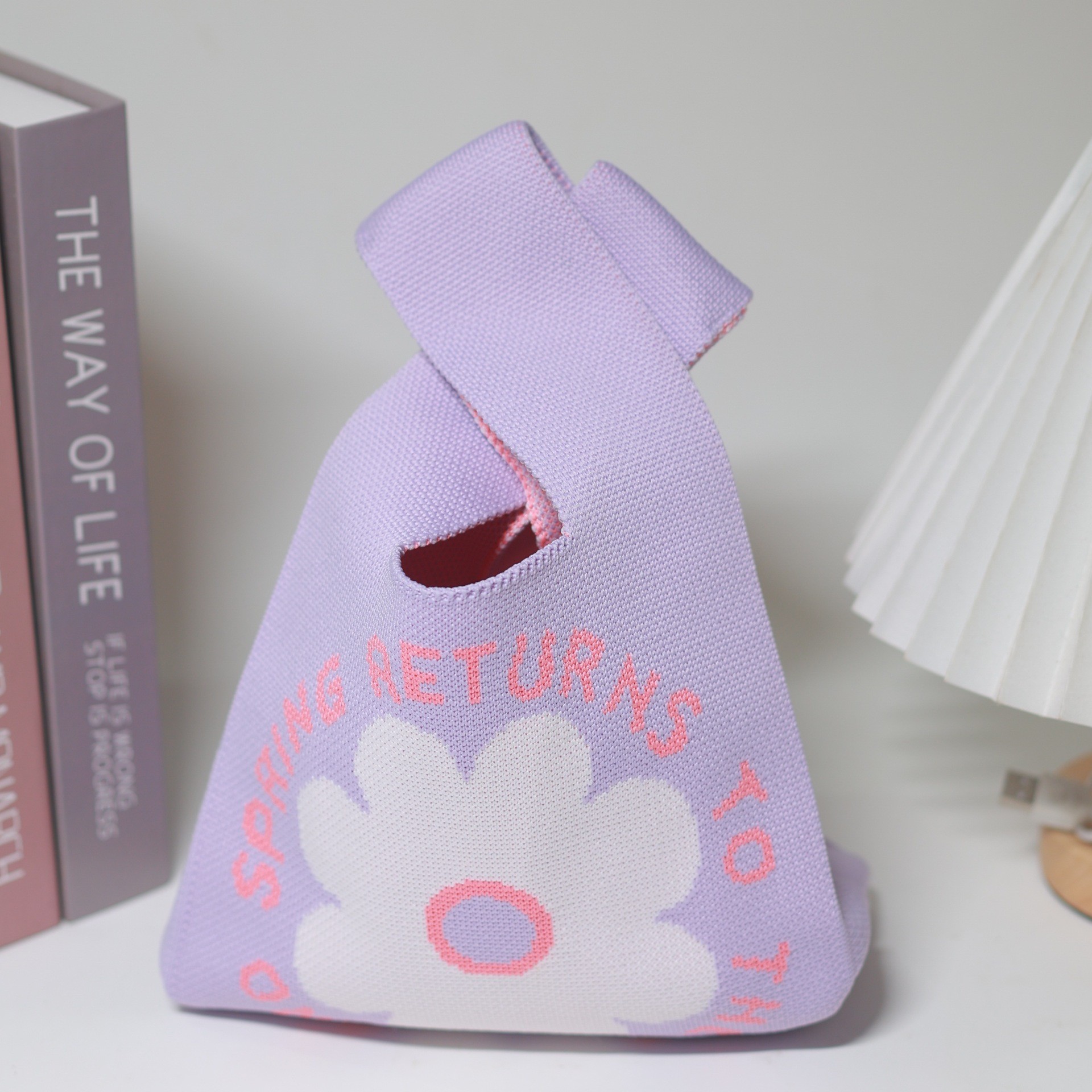 Wedding Candy Knitted Bag Baby Birthday Souvenir Knitted Bag Holiday Gift Bag Kidsren's First Birthday Party Gift Handbag